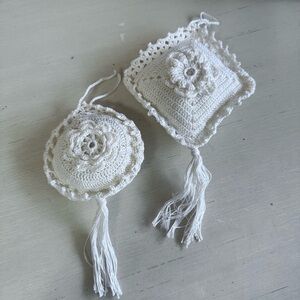 Handmade Crocheted Sachets Off White